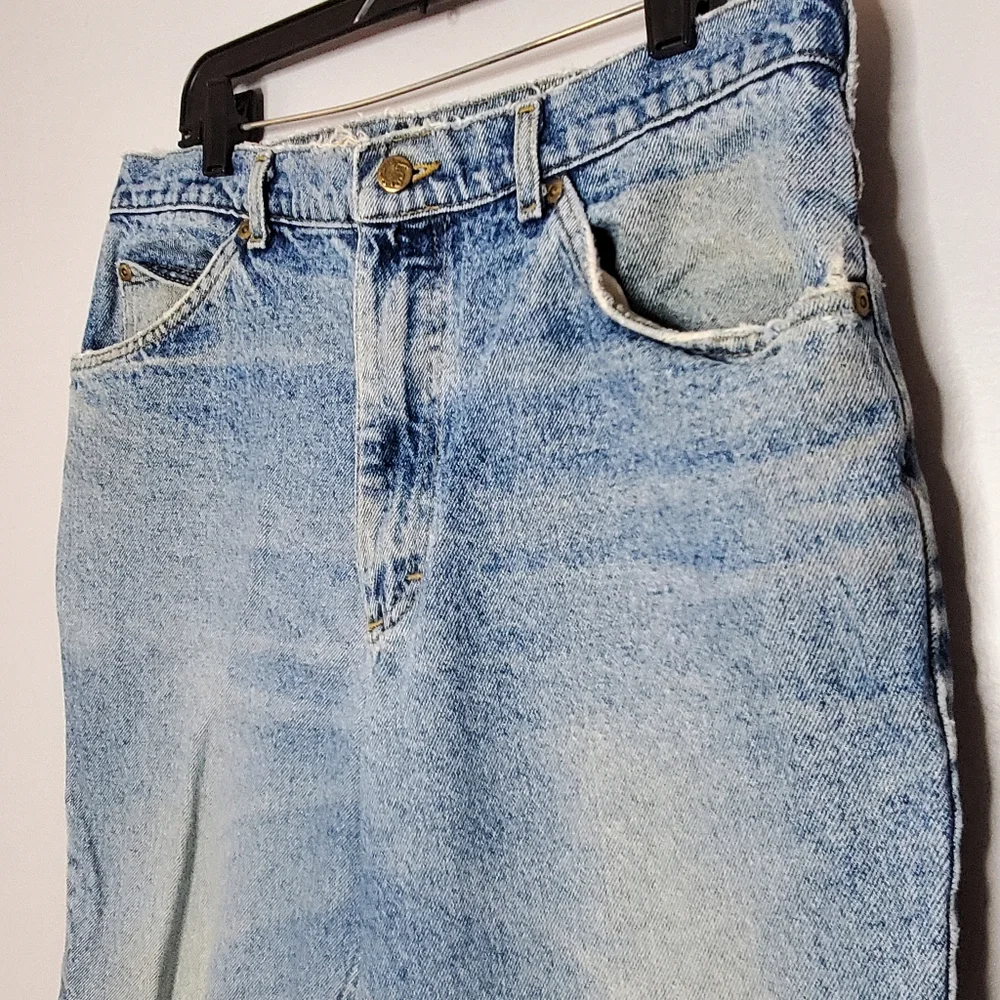 Vintage Lee straight jeans light wash made in usa 36x30 hemed cuff‎